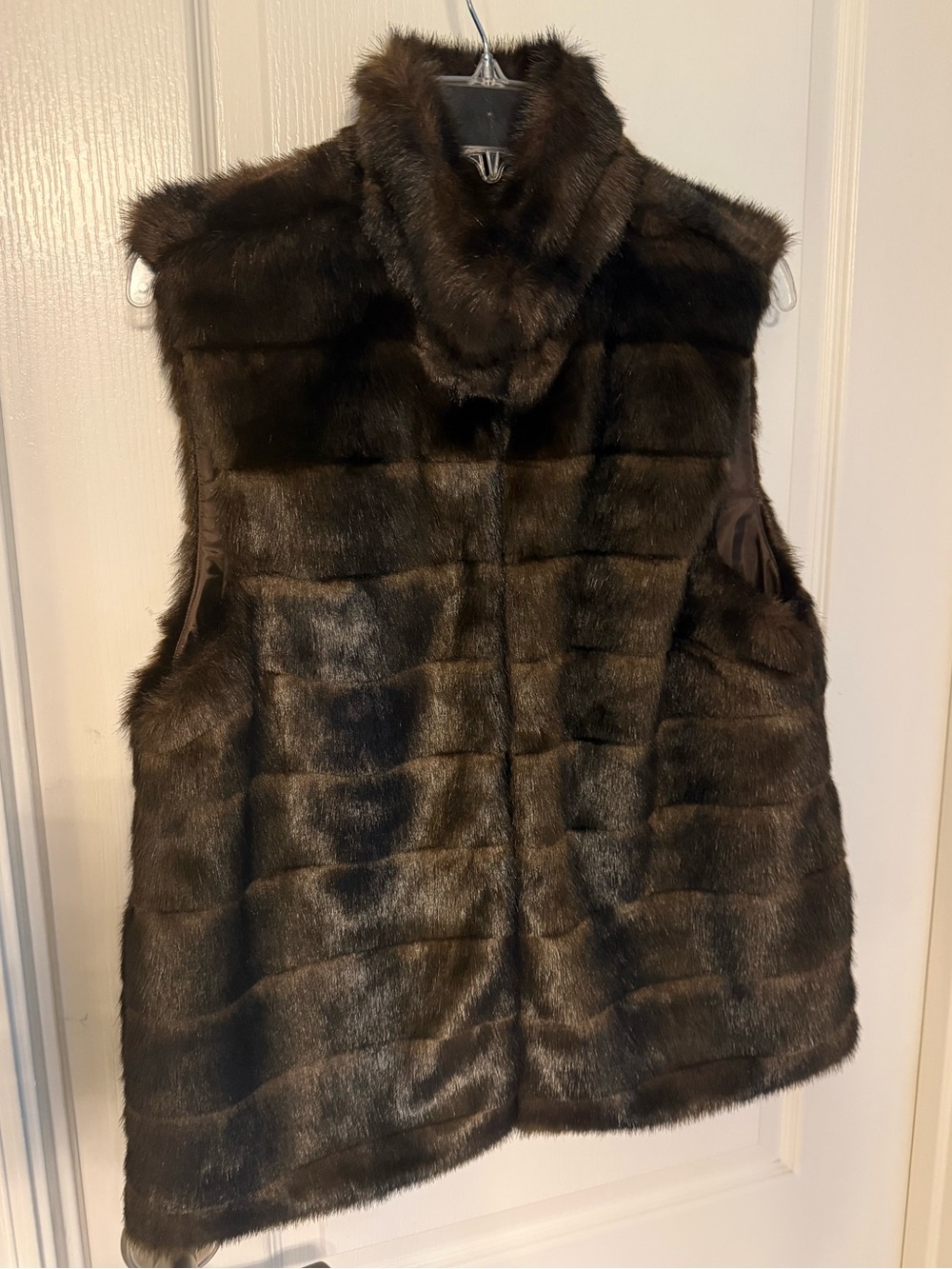 Michael Kors Dark Brown Faux Fur Vest